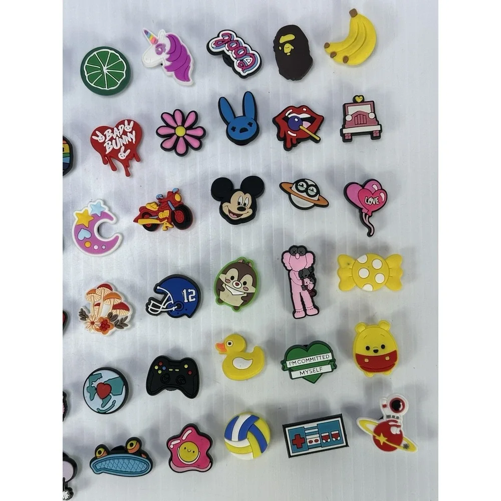 53pc Assorted Shoe Charms Lot Random Mix PVC Cartoon Animal Sports for‎ Clogs